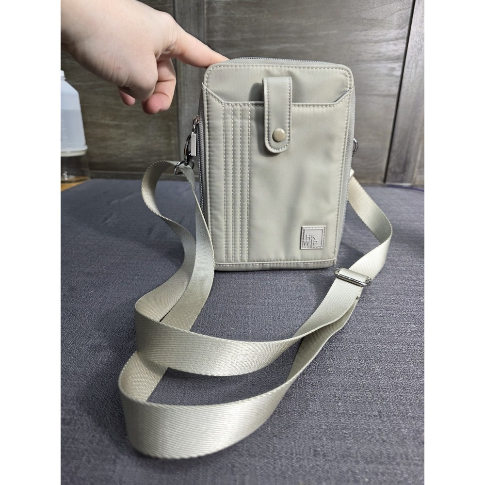 HKWP Crossbody Phone Wallet Purse Gray Travel Organizer RFID Bag